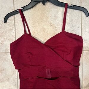 Knee Length Red Dresss with Cutouts